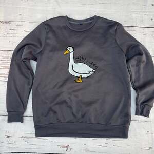 Silly Goose Women's Gray Fleece Crewneck Sweatshirt Size L
